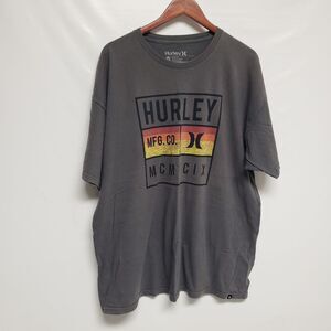 Hurley Shirt Men XXL Gray  Short Sleeve Surfer Skater Logo Casual Graphic‎ Tee